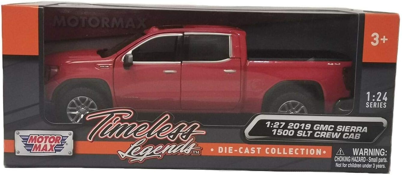 2019 GMC Sierra 1500 SLT Crew Cab Pickup Truck Red 1/24-1/27 Diecast Model Car by Motormax