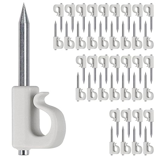 SELEWARE Q-Hanger Hooks for Outdoor String Lights, Home Christmas Lights Hanger Hooks with Nails for Easy Release Outdoor Wire and Fairy Lights, Heavy Duty 40 LB Capacity (White 40Pcs)