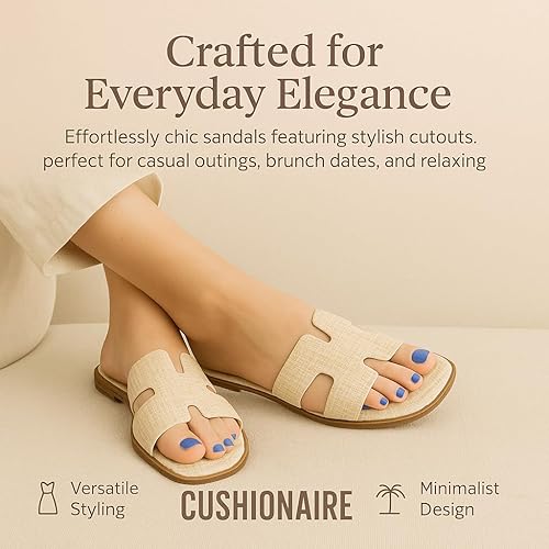 Miniatura 7 de CUSHIONAIRE - Sandalias Voyage para mujer, con espuma viscoelástica, distintos anchos disponibles