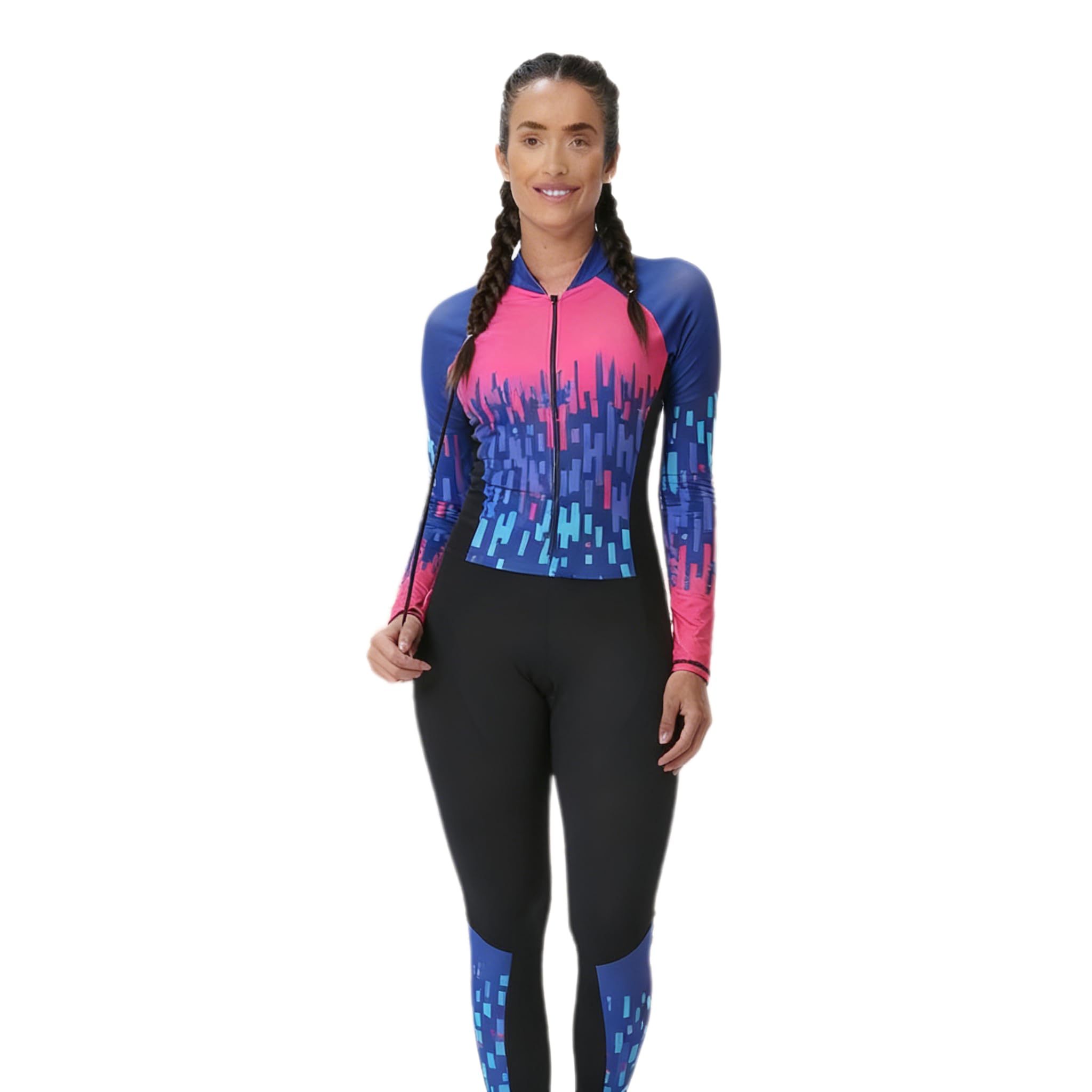 22 style damskie body triathlonowe jednoczęściowy garnitur z długim rękawem długie spodnie kolarskie damskie body rowerowe strój triathlonowy