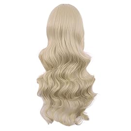 MapofBeauty 28 Inch/70 cm Charming Women Side Bangs Long Curly Full Hair Synthetic Wig (Blonde)
