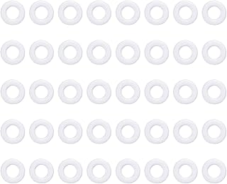 uxcell シリコンOリング 内径3 mm(0.12インチ) 外径5mm(0.2インチ) 厚さ1mm(1/32インチ) ショア硬度50A VMQ パイプ修理用 ゴムワッシャー 白色 40個入り