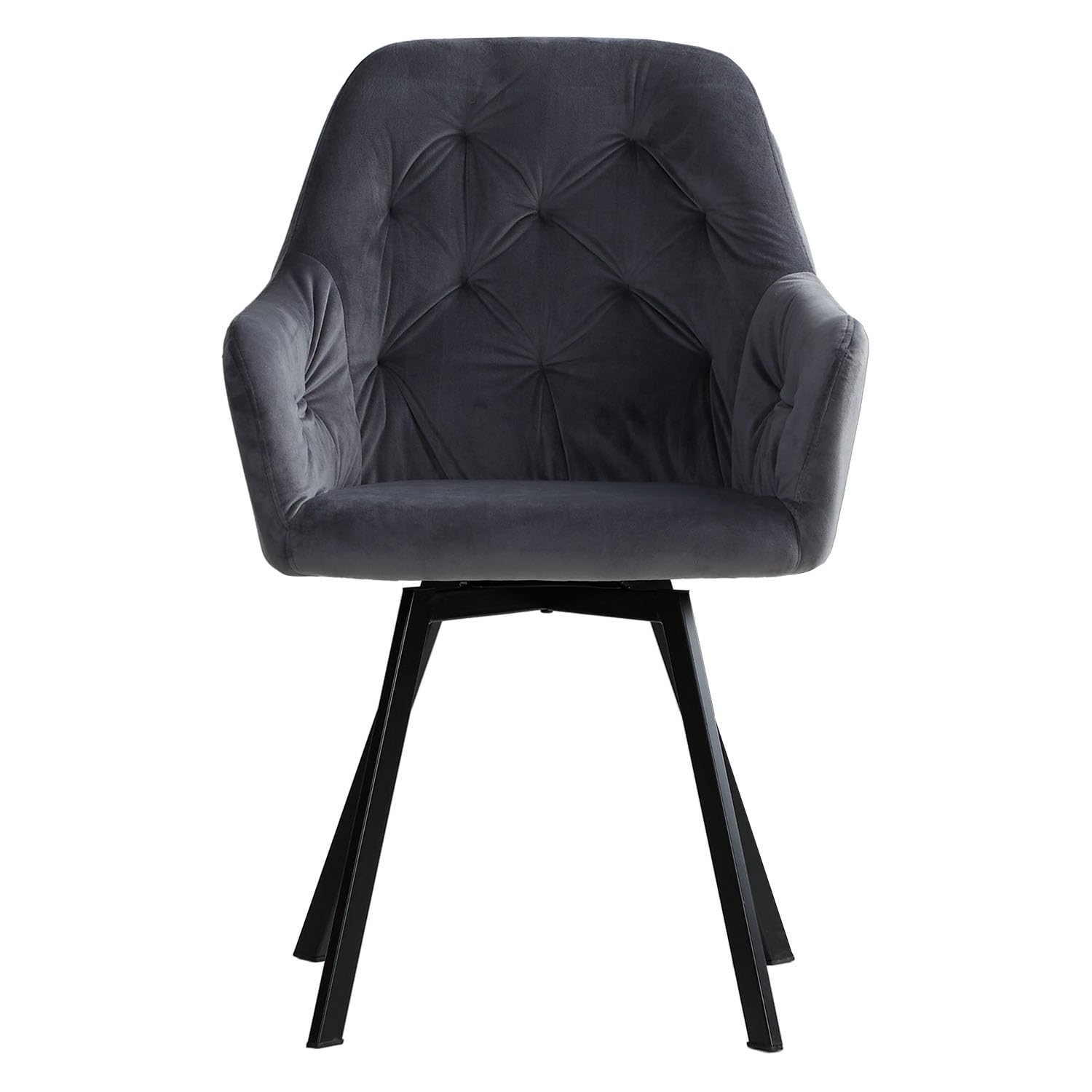 Lot 6 Chaises De Salle à Manger Homestyle4u – Pivotantes, Accoudoirs – Gris Anthracite