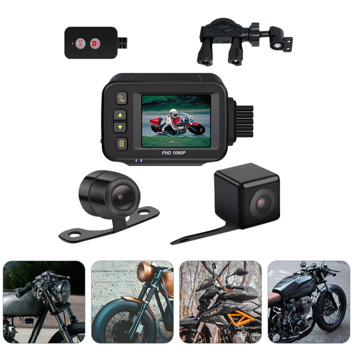 Motorrad Dashcam Ip67 Kunststoff mit Stereo Sensor und Speicher