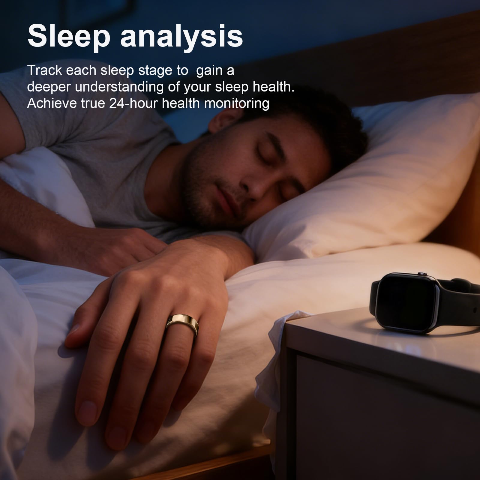 PAXAM Smart-Ring für Damen und Herren, 7-Tage-Akku, keine Abonnementgebühr, Gesundheits-/Aktivitätstracker mit Schlafüberwachung, Stress-/HRV-Tracking, Frauengesundheit, iOS- und Android-kompatibel