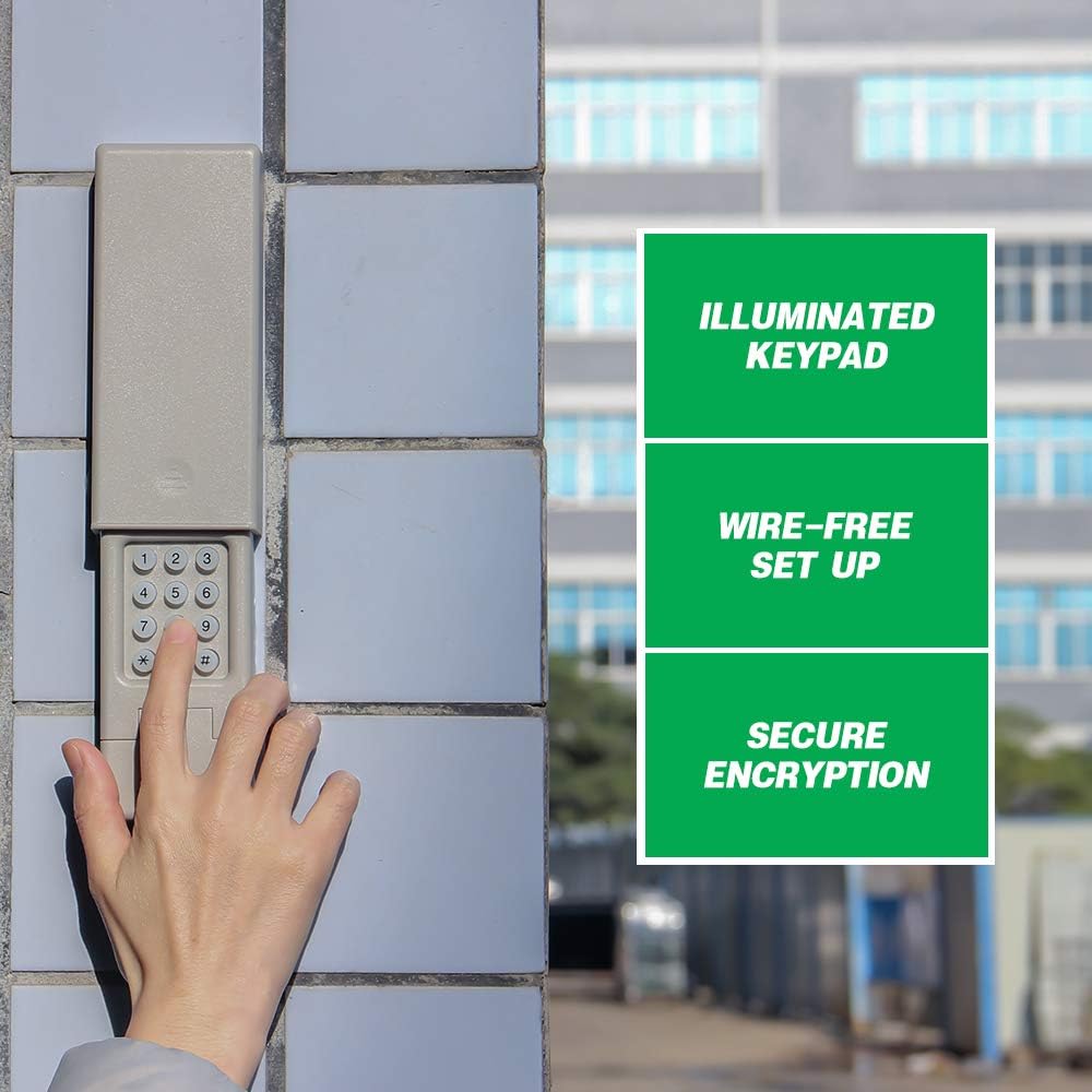Universal Garage Door Keypad Wireless Keyless Entry Keypad Compatible Chamberlain/LiftMaster/Craftsman/Linear etc Garage Door Opener has Learn Button or DIP Switch,Control 2 Doors,Easy to Set Up - - 