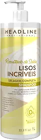 Shampoo Lisos Incríveis - Sela e Alinha os Fios - HEADLINE Resultado de Salão - 1L