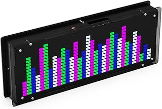 Music Spectrum Clock, Digital Visualizer Clock with Temperature Display, 7 Spectrum Modes Switch, Music Visualizations Device for Party, Bedroom, Camping