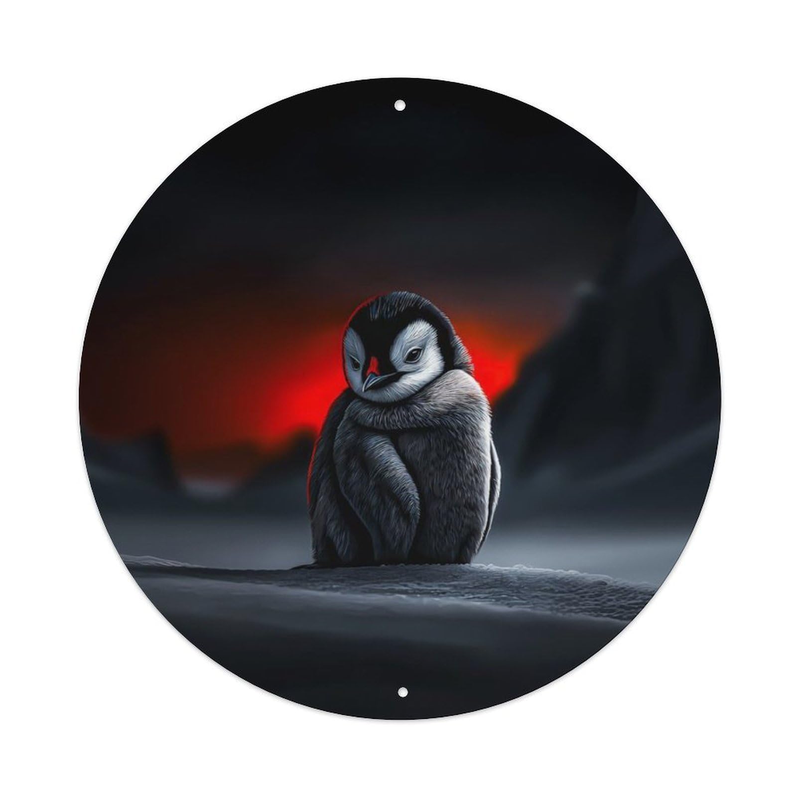 Marine Animals Emperor Penguin Chick Antarctica Dark Aesthetic Vintage Metal Tin Sign Plaque Wall Decor for Cafe, Club Bar, Office, Garden Metal Poster 8x8Inch