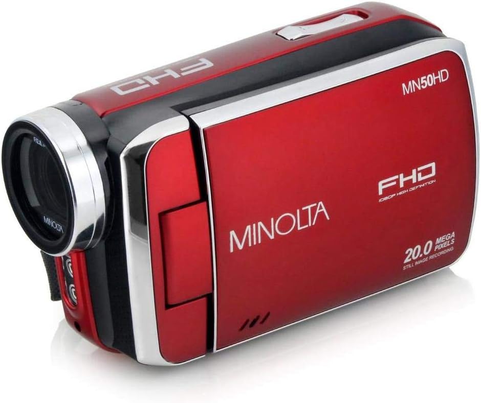 Minolta MN50HD 1080p Full HD 20MP Digital Camcorder, Red