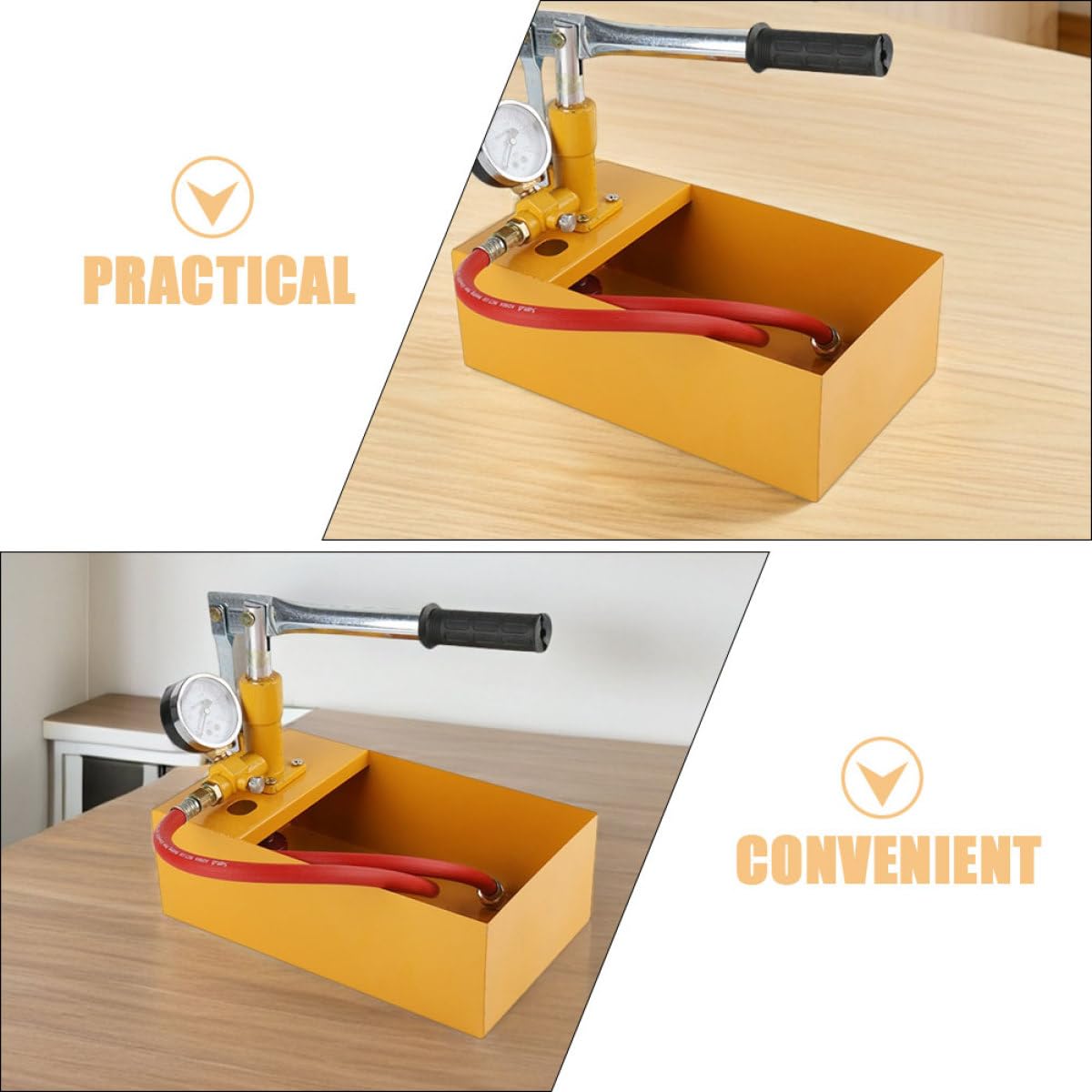 VALICLUD Bomba de Presión Manual Hidrostática para Prueba de Tuberías de Agua 25 Kg, Comprobador Hidráulico Compacto, Equipo Portátil para Test de Presión en Fontanería Color Aleatorio