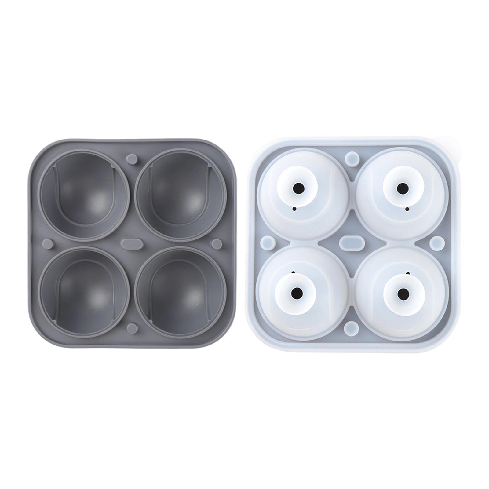Stampo Per Ghiaccio Rotondo 4 Vaschette Silicone Riutilizzabile Rotondo
