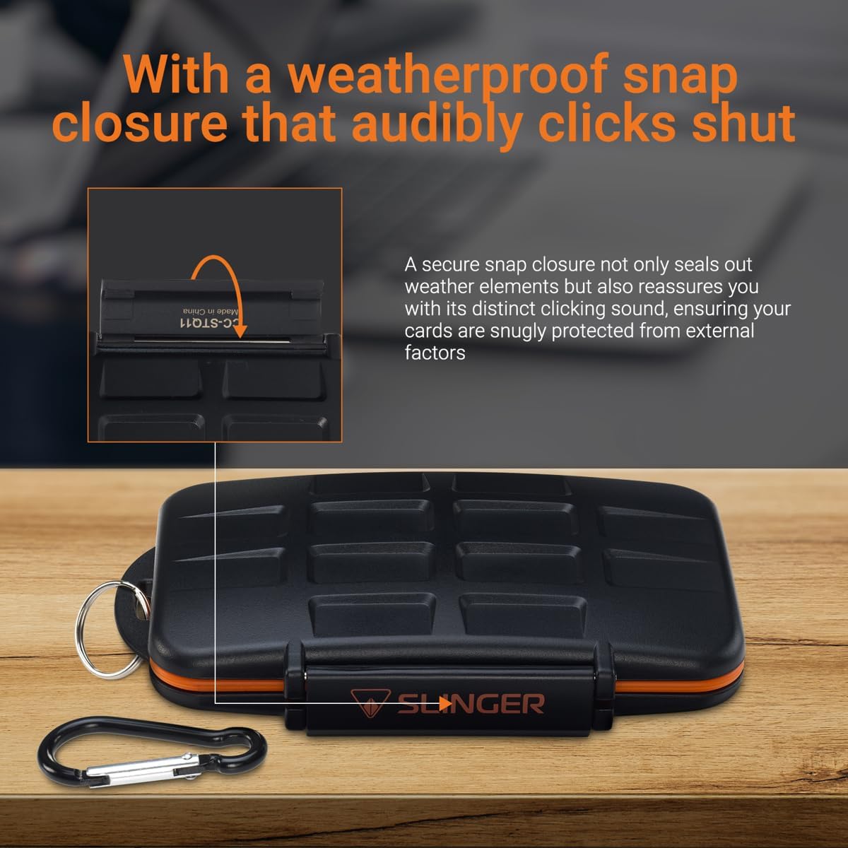 Slinger Card Caddy Memory Case for XQD or CFexpress Type-B, SD and microSD Cards, Black