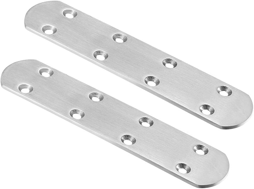 uxcell Repair Plate, 170mmx38mm, Flat Fixing Mending Corner Brace Bracket Connector, Pack of 2