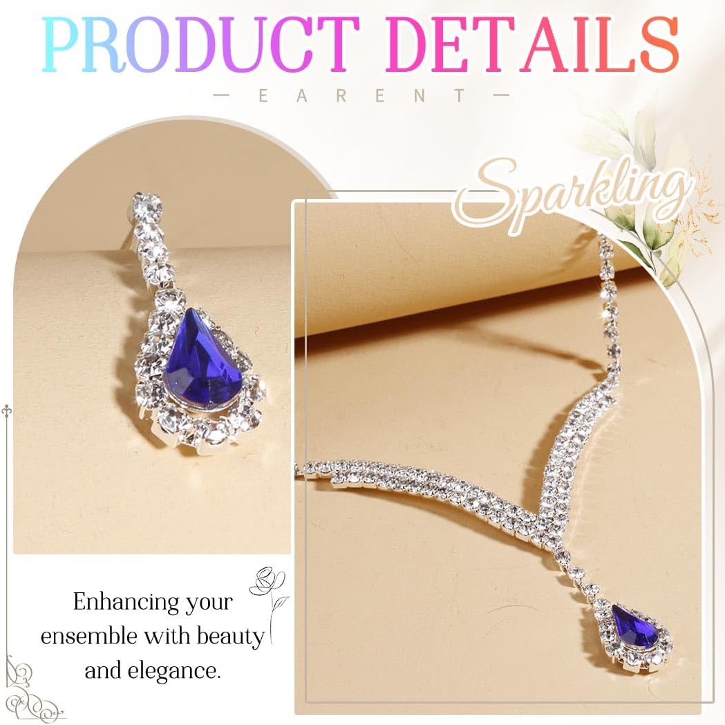 Royal Blue Jewelry Set Wedding Necklaces for Women