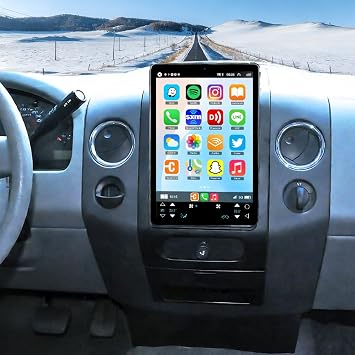 Android 14 Rotated Car Radio for Ford F150 2004-2008 with Wireless CarPlay & Android Auto, 10 Inch IPS Touchscreen Double Din Car Stereo for F-150 with Bluetooth GPS Navi WiFi FM SWC BT Camera, 2+32G
