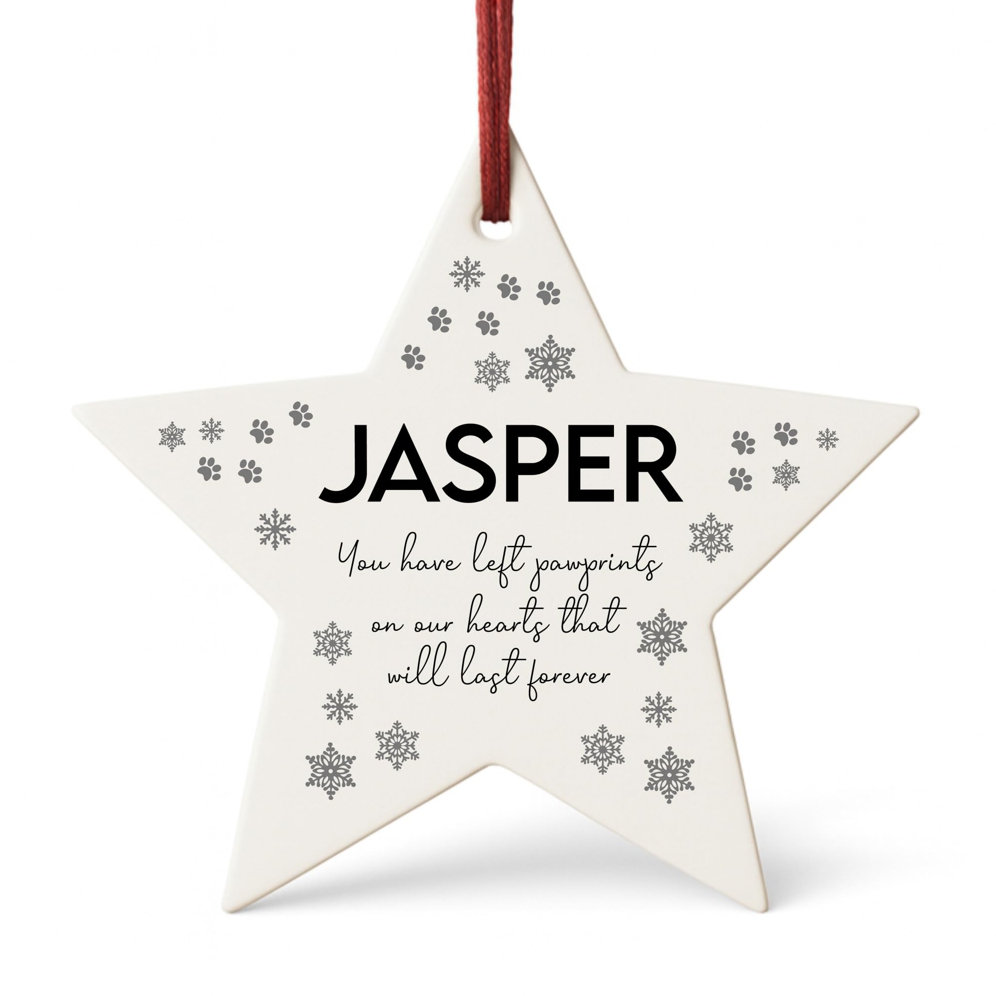 Red Ocean In Memory Star Plaque For Dog Memorial Bauble Personalised Dog Memorial Decoration For Lover Pet Owner Family Tree Decoration Keepsake