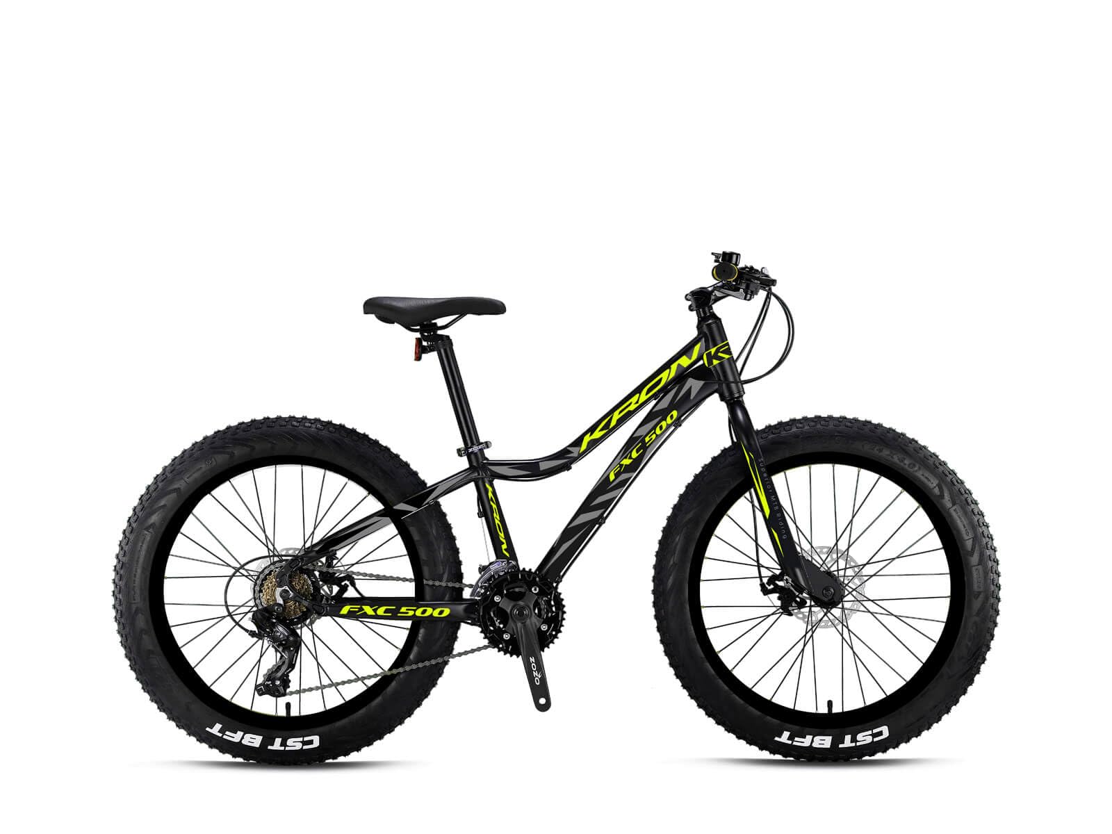 KRON FXC 500-24'' MTB - 13'' - 21 Vites - M.DISC - Mat Siyah-Neon Sarı/Gri