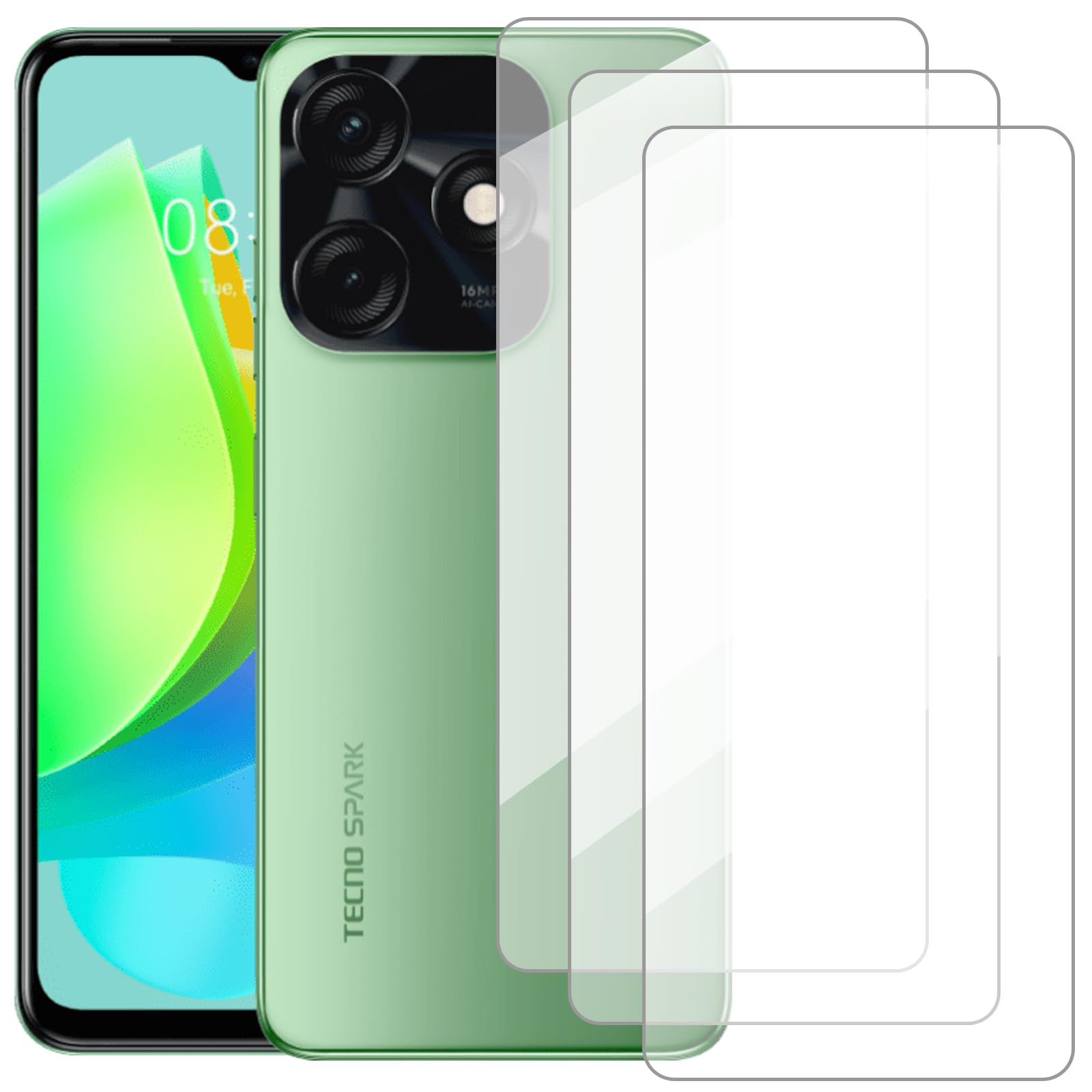Screen Protector Compatible with Tecno Spark 10C KI5k(6.6 Inch) [3 Pack] Glass Screen Protector Suitable for Tecno Spark 10C KI5k, Tempered Glass Protective Film