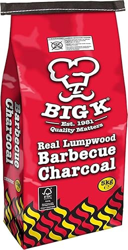 Big K Lumpwood Charcoal | Authentic Barbecue Taste | Ideal For Outdoor Barbeque Grill or Camping BBQs | 5kg