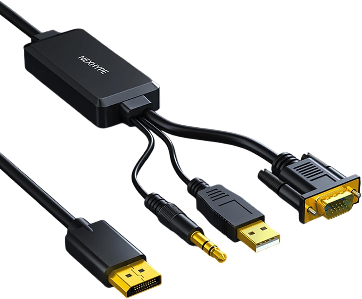 VGA to DisplayPort Adapter Cable Sound Transmission and 1080P Resolution for Piece Laptop to TVs Monitor