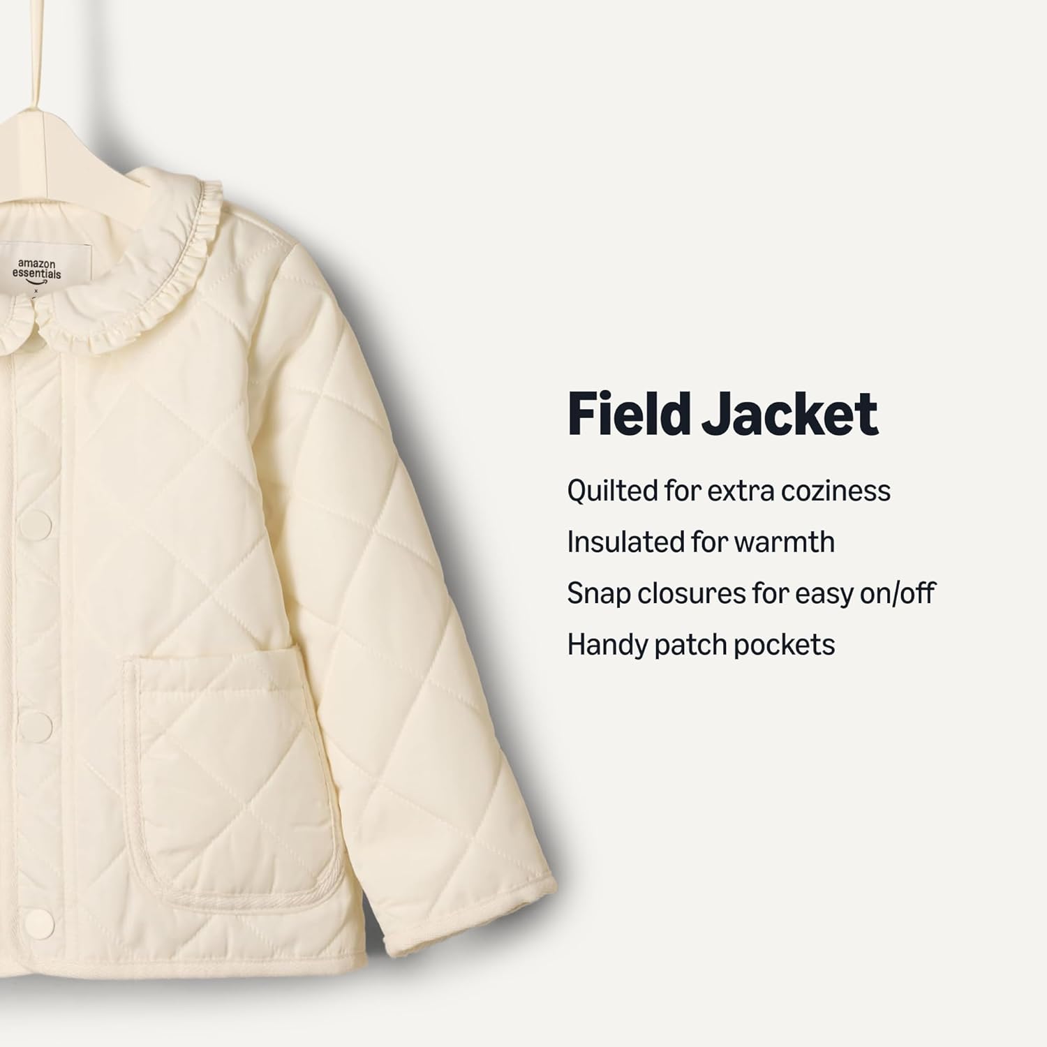 Amazon Essentials x Sofia Grainge Toddler and Baby Girls' Midweight Field Jacket with Ruffle - Image 3