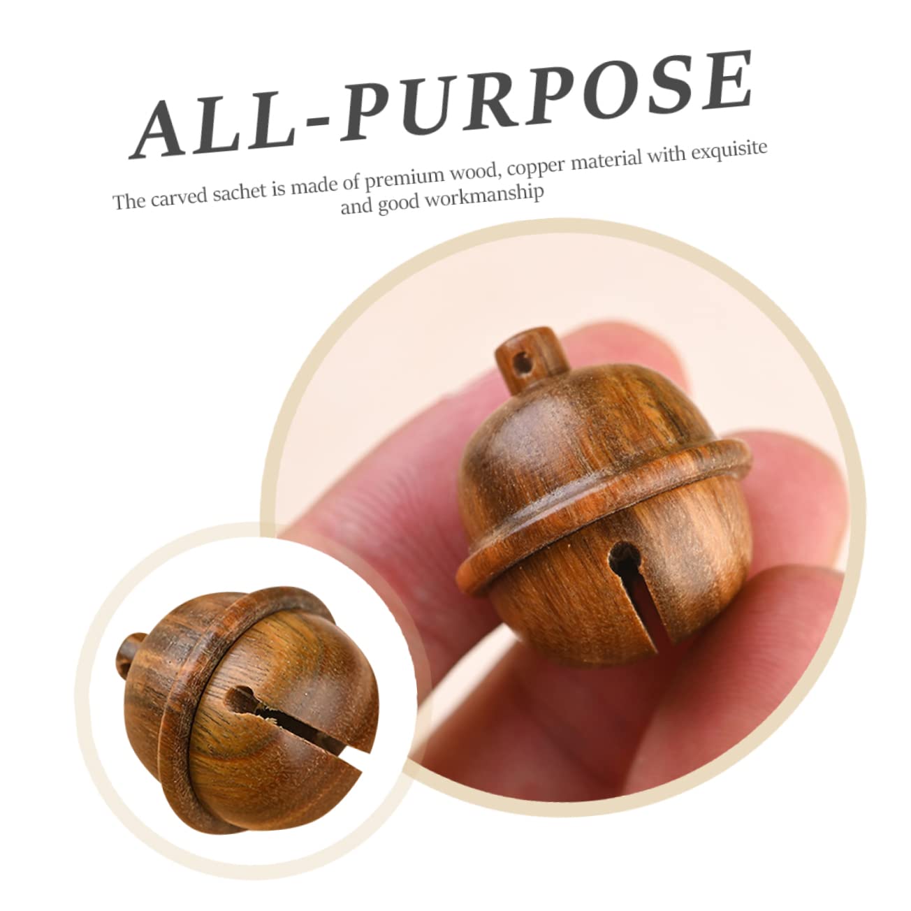 ABOOFAN 8 Pz Campana di legno ciondolo per aromaterapia fai da te campanelli per decorazione scrivania accessori telefono diffusore arredamento decorazione da appendere alla borsa