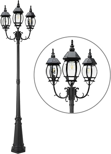 Miniatura 10 de LUTEC Luz Solar de Poste con Base de Montaje en Muelle, Lámpara de Aluminio del Atardecer al Amanecer, Cerca Negra Exterior Alimentada por Energía