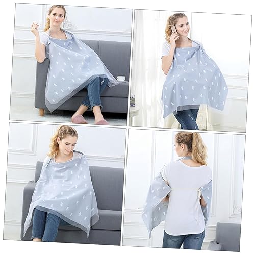 Miniatura 7 de Cubierta multiusos para lactancia materna, capa de lactancia con panel de malla para privacidad y protección solar, toldo y manta, elegante funda de