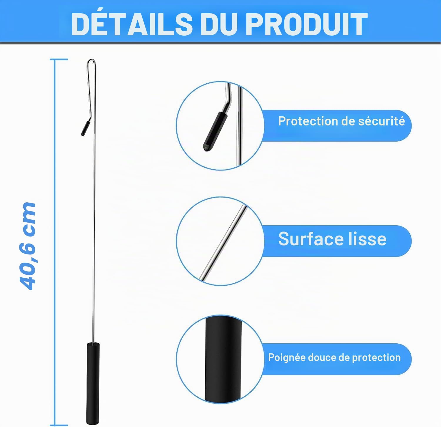 Jakeei Lot de 2 poignées de marionnettes de 40,6 cm - Tige de contrôle en métal - Accessoire pour marionnettes petites et grandes