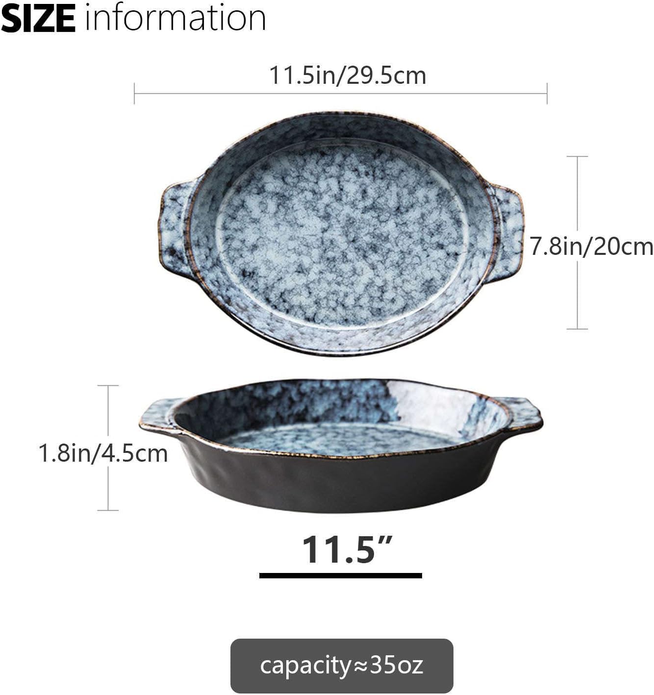 Tazón de sopa de cerámica de porcelana, tazones de sopa de cebolla francesa con asas, tazón de cerámica de 35 onzas for cereales, sopa de calabaza y ensaladas. Apto for lavavajillas, microondas y horn