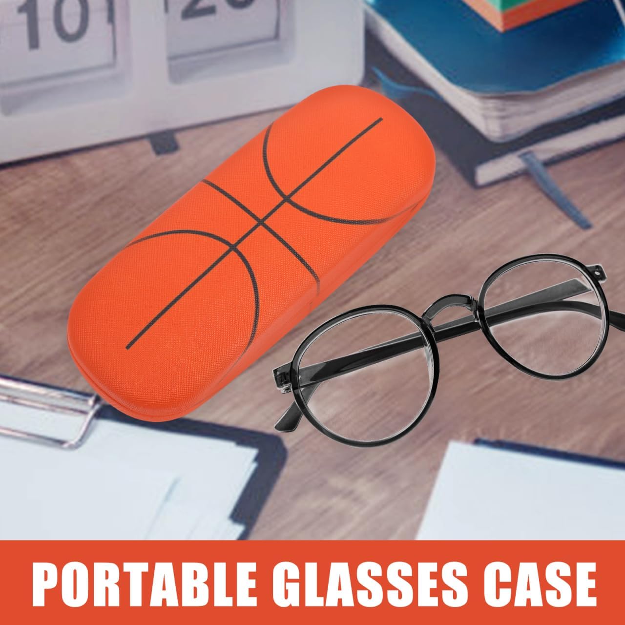 FRCOLOR Hard Shell Eyeglasses Case Cool Basketball Pattern Portable Sunglasses Case for Kids Students Teenager Travel Eye Glass Protective Case with Cleaning Cloth