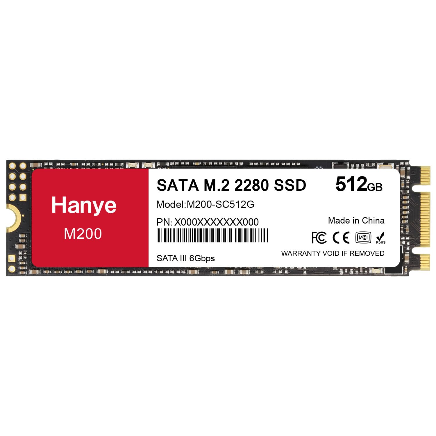 Amazon | Hanye SSD 512GB 内蔵 SATA M.2 2280 SATA III 6.0Gb/s M200