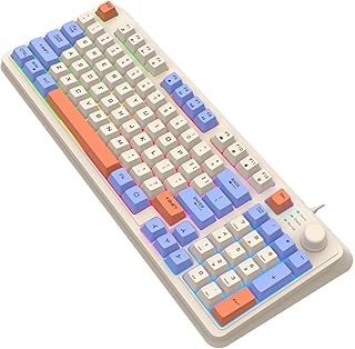 MYJIO Light Up Mechanical Gamings Keyboard | Tricolor 94-Key Computer Keyboards,K82 Wired Keyboard Glowing 94-Key Mechanical Keyboard For Game Lovers Kot-uk