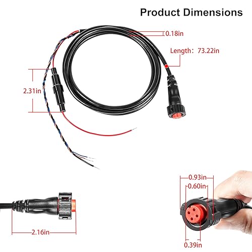 Miniatura 6 de 010-12445-00 Cable de alimentacióndatos roscado de 4 pines para Garmin echoMAP Chirp, ECHOMAP Plus UHD, GPSMAP, Panoptix