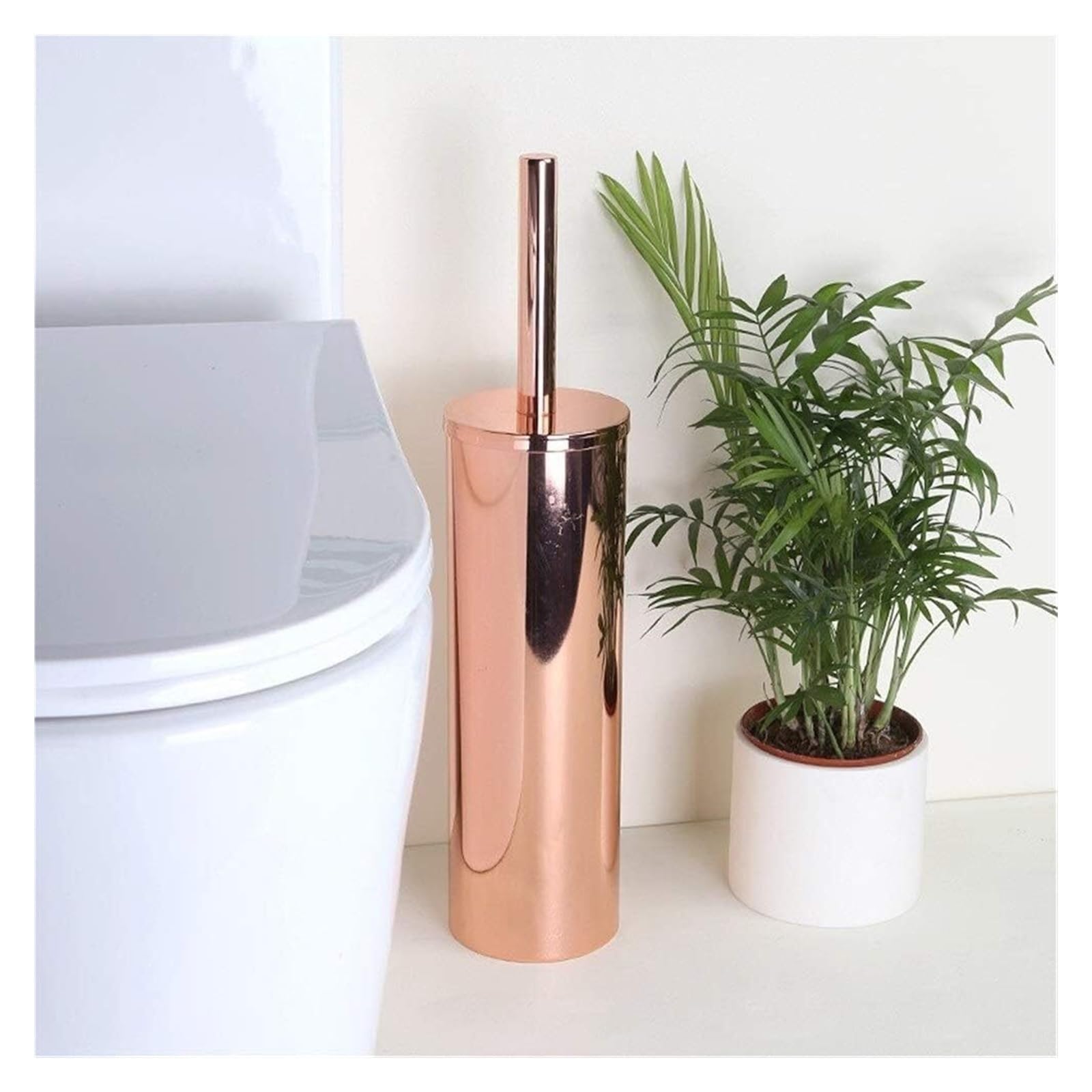 Set scopino per WC - Detergente per Bagno Indipendente in Acciaio Inossidabile da 15,7" con Spazzola Morbida, scopino e Supporto per WC AntiGraffio - Elegante Nero