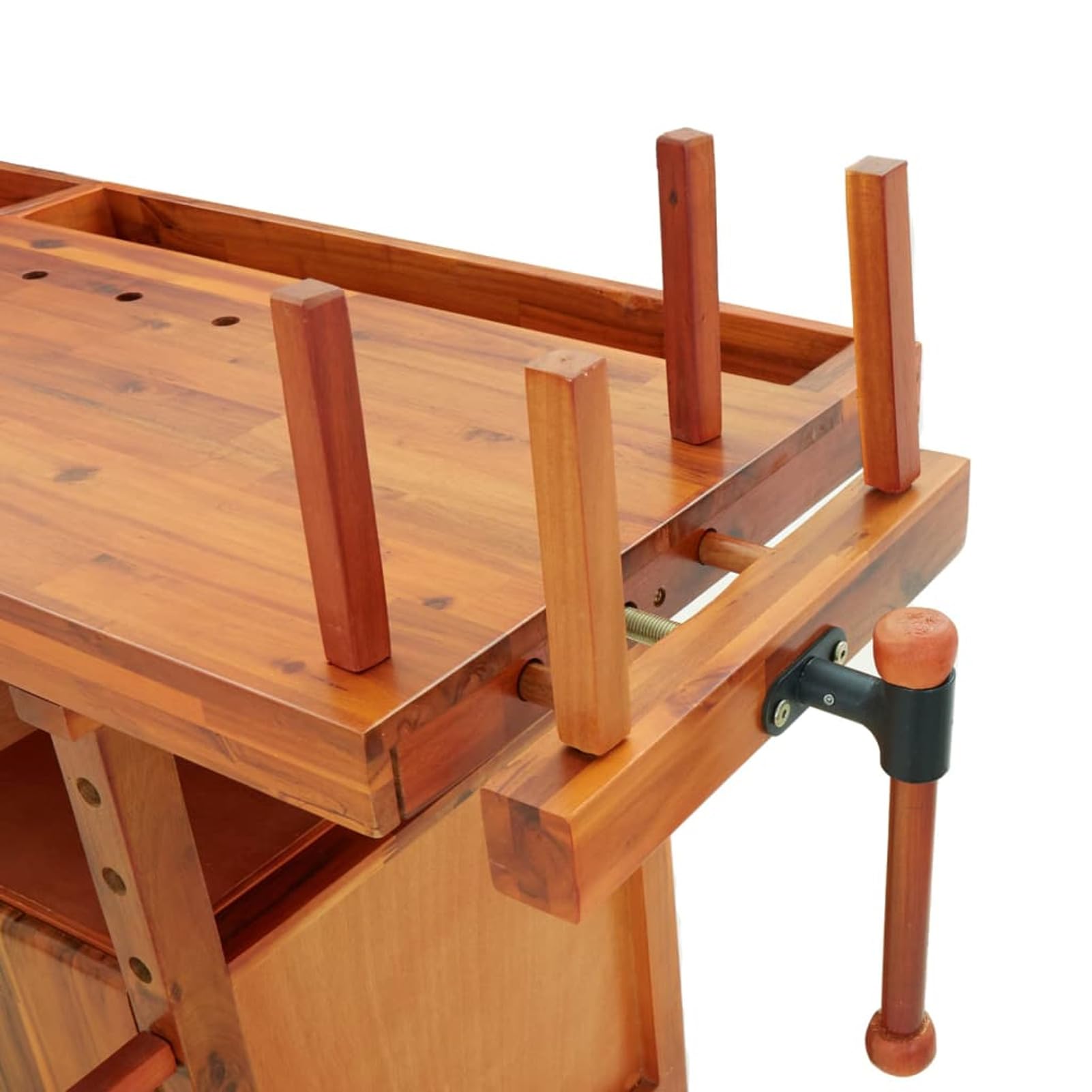 Banco de Trabajo cajones y Tornillos Banco, LAPOOH Banco De Trabajo, Mesa De Trabajo Taller, Caballete Mesa, Banco Herramientas, Bancada De Trabalho, Madera 162x62x83 cm