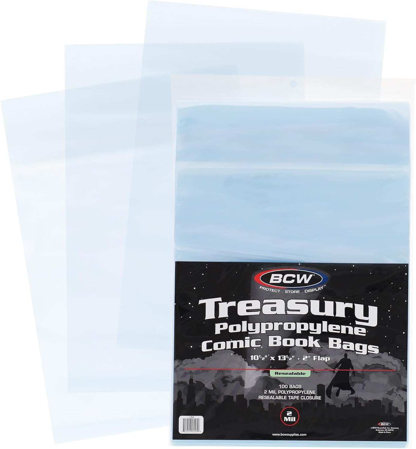 BCW Resealable Treasury Comic Bags – 100 Pack | Archival-Quality Acid-Free Polypropylene Sleeves for Storing Treasury Comics | Crystal Clear Comic Book Storage | 10.5 x 13.5 Inches