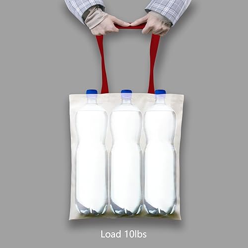 Miniatura 6 de TOPDesign Paquete de 6 bolsas de tela de algodón de 16 pulgadas x 15 pulgadas, ligeras, medianas y reutilizables, adecuadas para bricolaje,