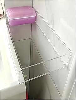Acrylic gap filler baffle, L-Shaped Transparent Countertop Extender Board for Kitchen, Bathroom, Washing Machine(65x5x10cm)