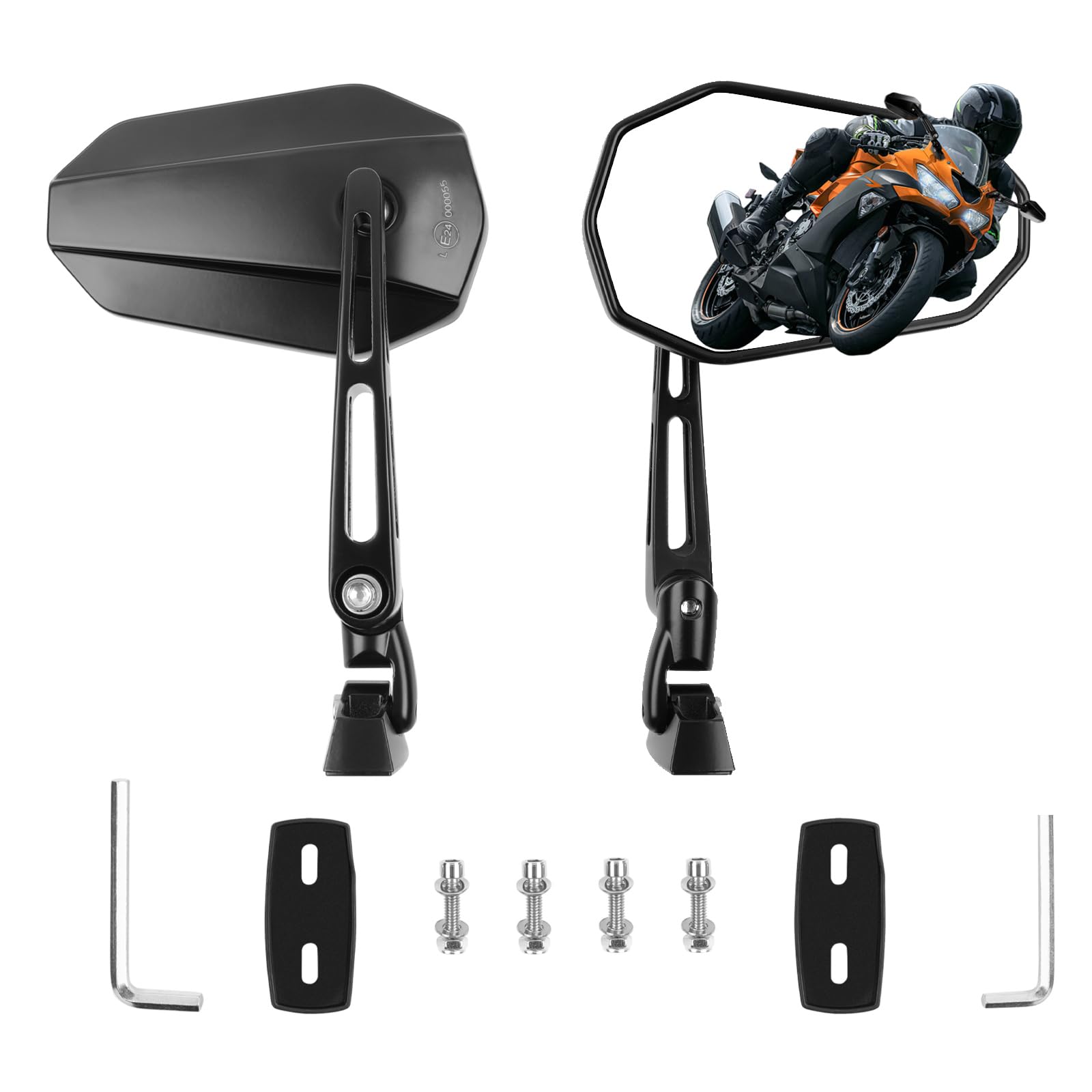 DREAMIZER Espejos Retrovisores Racing para Motocicletas Compatibles con Honda CBR600RR CBR1000RR CBR500R CBR300R Suzuki Hayabusa GSXR 600 750 1000 Yamaha YZF R1 R6 R6S FZ6R Kawasaki ZX6R ZX10R