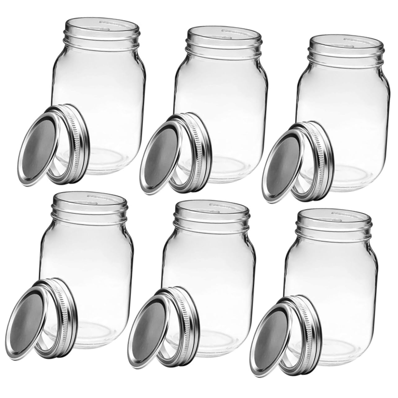 Ciieeo 6 Stück Einmachgläser aus Glas mit Deckel 150ml Wiederverwendbar und Leicht zu Reinigen Vorratsdosen für Küche für Unterwegs