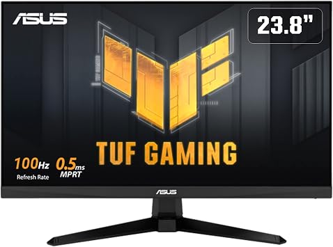 ASUS TUF Gaming VG246H1A Gaming Monitor, 23.8-Inch, Full HD, IPS, 100Hz, 0.5ms, FreeSync, HDMI x2