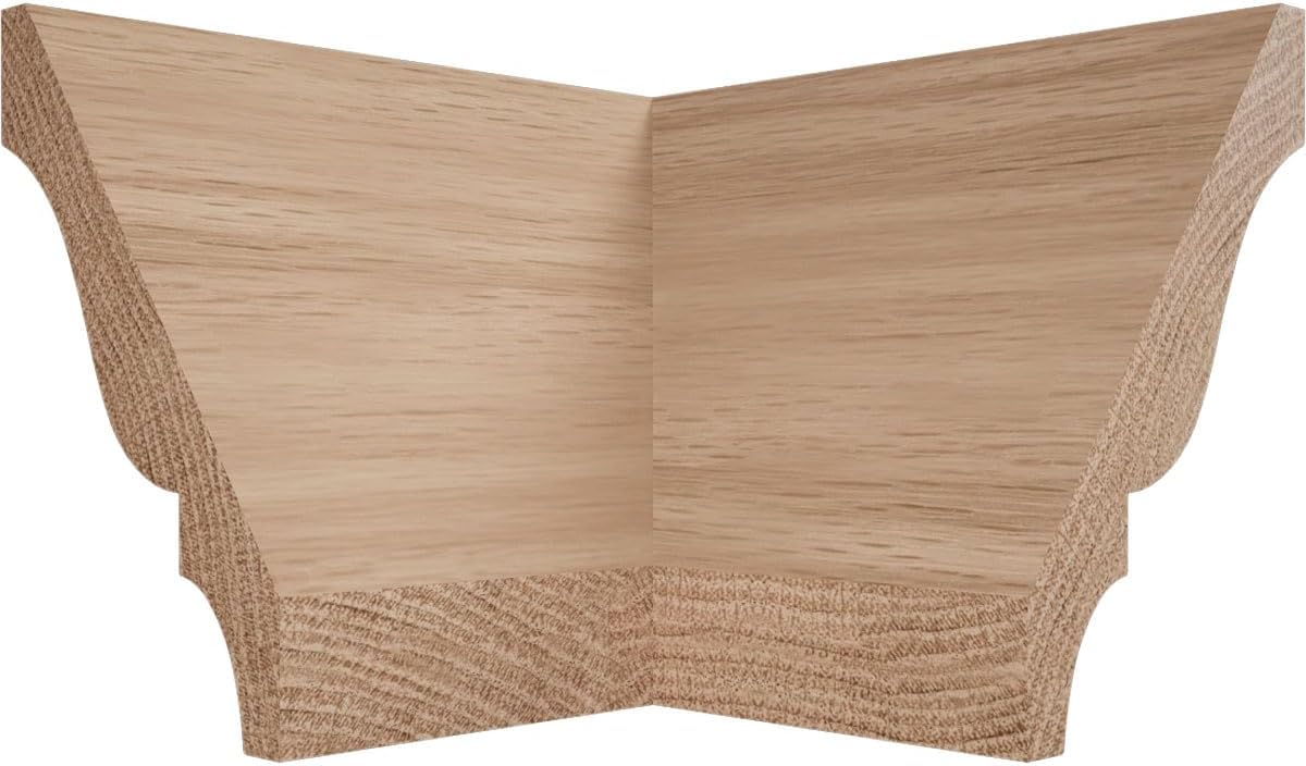 2 1/16"P x 3"H WM49 Americraft Solid Hardwood Stain Grade TrimPro Crown Moulding Outside Corner, Red Oak (Matches Moulding MLDW01X04WM49RO)