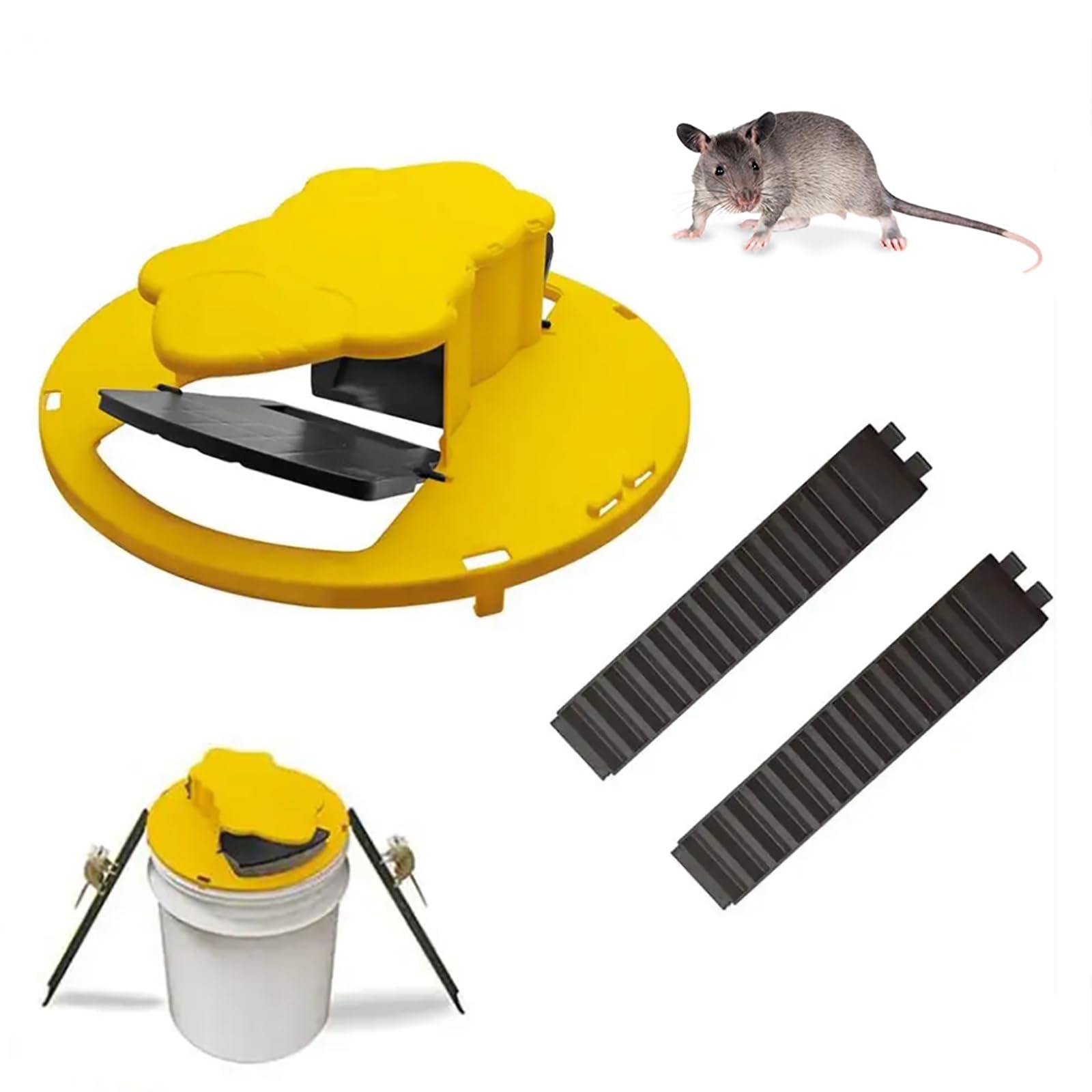 Trampa para ratones humana con tapa abatible automática y diseño inteligente