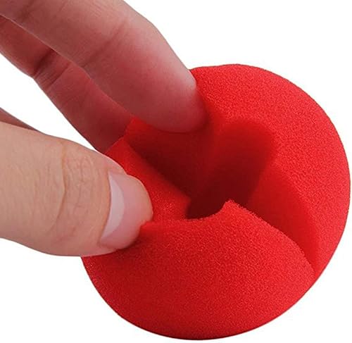 Miniatura 2 de TIHOOD 30 piezas de nariz de payaso de circo rojo de 2 x 2 pulgadas a granel para fiestas de Halloween, suministros de disfraces de Navidad