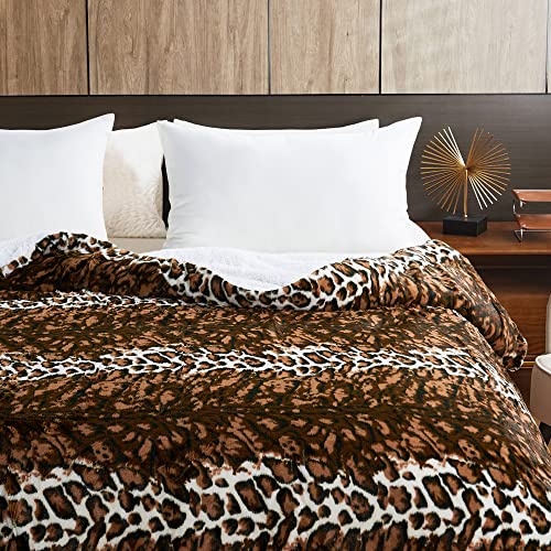 Home Soft Things Soft And Thick Faux Fur Sherpa Backing Bed Blanket, Ml Leopard, 86" X 92" #TOP2
