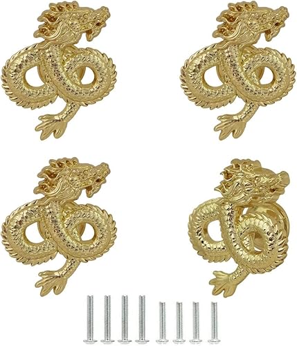 Pomos de dragón para gabinete, manijas decorativas de metal para cajones de dragón, para tocador, armario, puerta, accesorios de cocina, pomo para