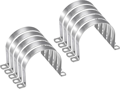 Miniatura 49 de HARFINGTON 5 abrazaderas de conducto de 4 1/4 pulgadas y 4.252 in, abrazadera de tubo M108 U, correa de tubo rígida de acero inoxidable, soporte
