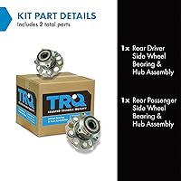 Vista 655 de TRQ Juego de 2 rodamientos de rueda trasera y conjunto de cubo con sensor ABS compatible con Ford Transit Connect 2014-2018